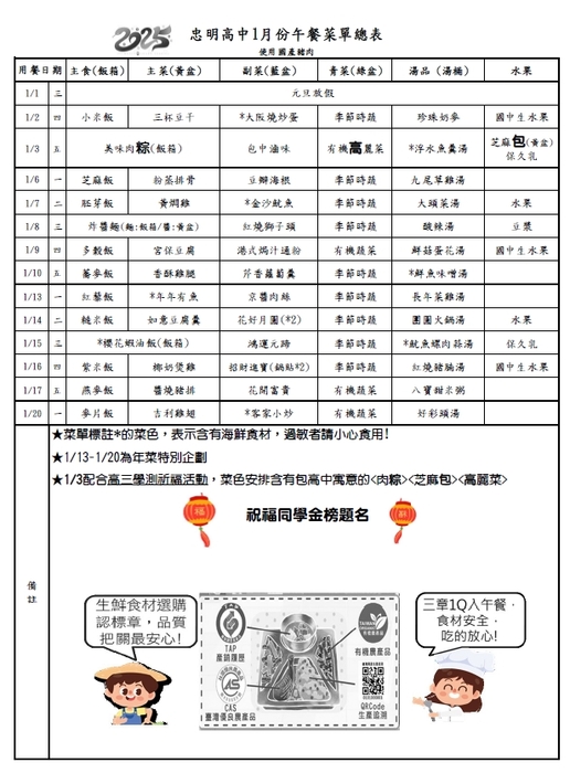 114年01月菜單
